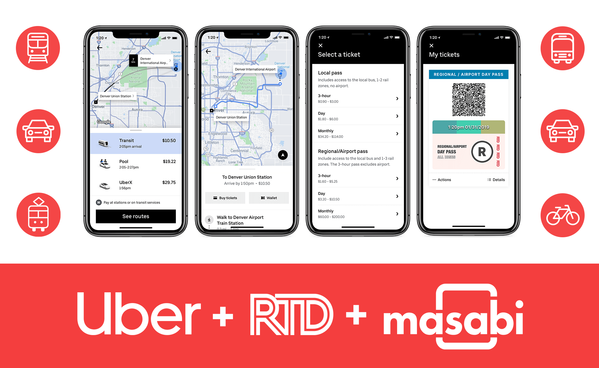 Rtd Uber And Masabi Launch First Ever Uber Transit Ticketing For Riders In Denver Masabi